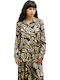 Long Sleeve Women's Shirt Brown Beige