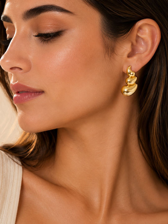 Dangle Earrings Made of Gold Plated Steel