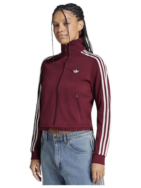 Firebird Track Top Women's Athletic Cardigan Burgundy