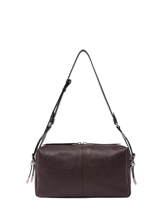 Classic Leather Women's Shoulder Bag Brown
