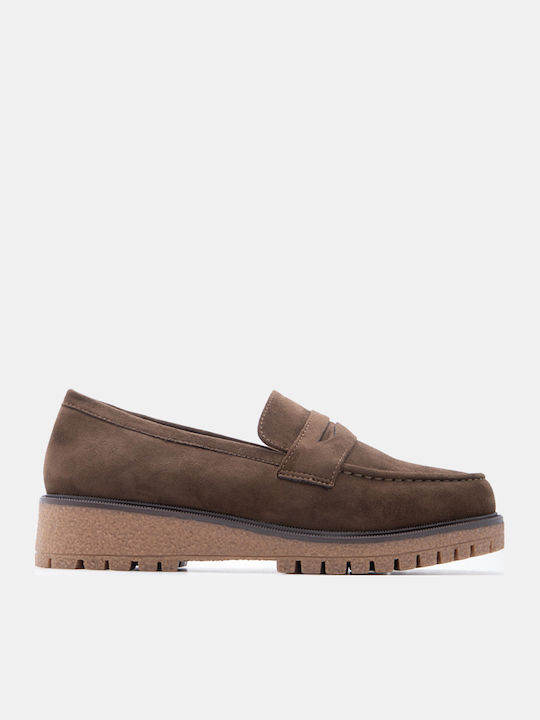 Luigi Women's Moccasins In Khaki Colour