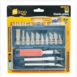 Mizoo Messer-Papierschneider Set Präzisions 3 Handgriffe 10 Ersatzklingen 13 Stück 1327-95 Mizoo Messer-Papierschneider Set Präzisions 3 Handgriffe 10 Ersatzklingen 13 Stück 1327-95