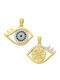 Senzio Belibasakis Charm Talisman Constantine Eye from 9 K Gold with Blue Zircon