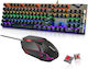 Forev Комплект гейминг механична клавиатура с RGB осветление и мишка (Международен английски)