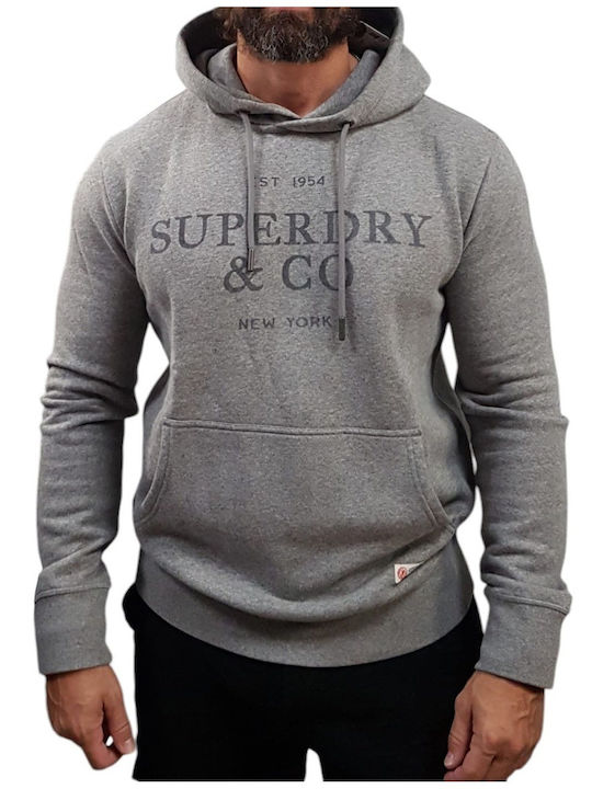 Superdry Суитшърт с качулка Cadet Grey Marl