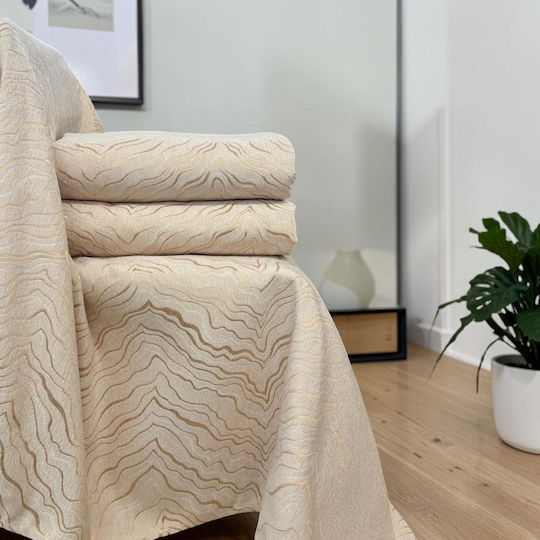 Linea Home Volcan Διθέσιου Καναπέ Π180xΜ240cm Κρεμ