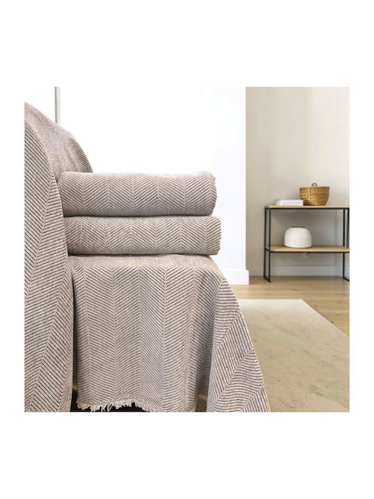 Linea Home Cod Σετ Ριχτάρια 3τμχ Chenille Κρεμ