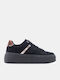 Damen Flatforms Sneakers Schwarz
