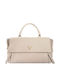 Damen Handtasche mit Klappe in Taupe