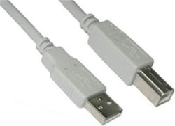 VCom CU201 USB 2.0 USB-A Мъжки към USB-B Мъжки Бял 3м