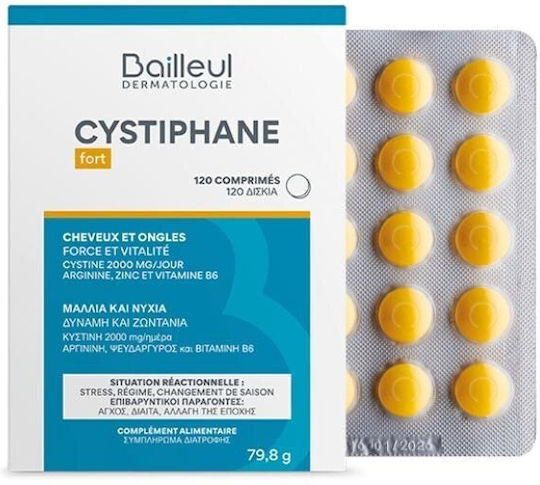 Bailleul Laboratoires Cystiphane 2000 mg Supliment pentru Păr, Piele și Unghii Sănătoase 120 comprimate