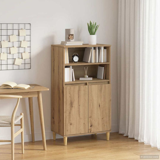 Highboard Artisan Living Room Cabinet Made of Oak Particle Board 60x36x110cm