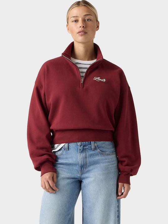 Graphic Vintage Sweatshirts & Hoodies für Damen Dunkelrotes Fleece