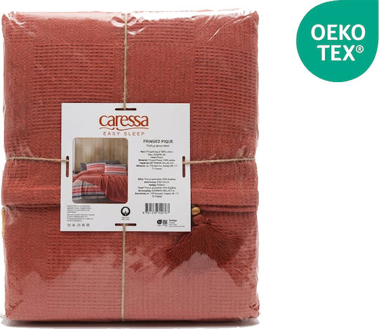 Caressa Одеяло Пике Преголяма 240x220см Портокалево
