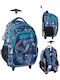 Paso School Trolley Bag for Elementary with Water Bottle Holder Purple