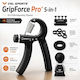 VSL Sports Hand Grips 5 Pcs Black with Resistance up to 60kg