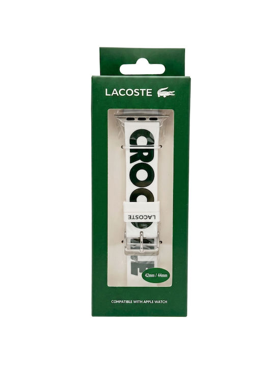 Lacoste Силиконова каишка Бяла (Apple Watch 42/44/45/49 мм) Lacoste Силиконова каишка Бяла (Apple Watch 42/44/45/49 мм)