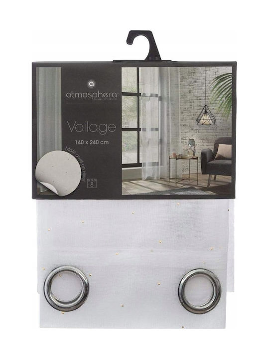 Atmosphera Κουρτίνα Παραθύρου με Τρουκς White 140x240εκ.