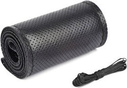Husă Volan Auto Cu Ață Perforată Din Piele Mărime 2xl Diametru 45 Cm Lățime 11.5 Cm Neagră Smartic Model Sma-000153