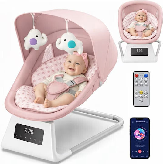 Balansoar Electric Pentru Bebeluși Cu Muzică Roz Pentru Copil Până La 10kg