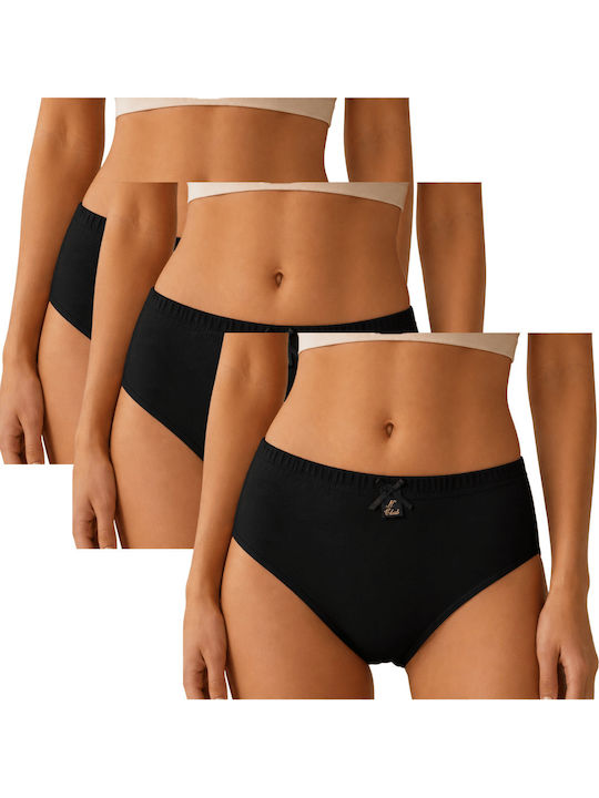 Namaldi Hohe Taille Damen-Slips 3er Pack Schwarz