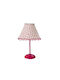 Small Metal Table Lamp with Pink Shade and Base
