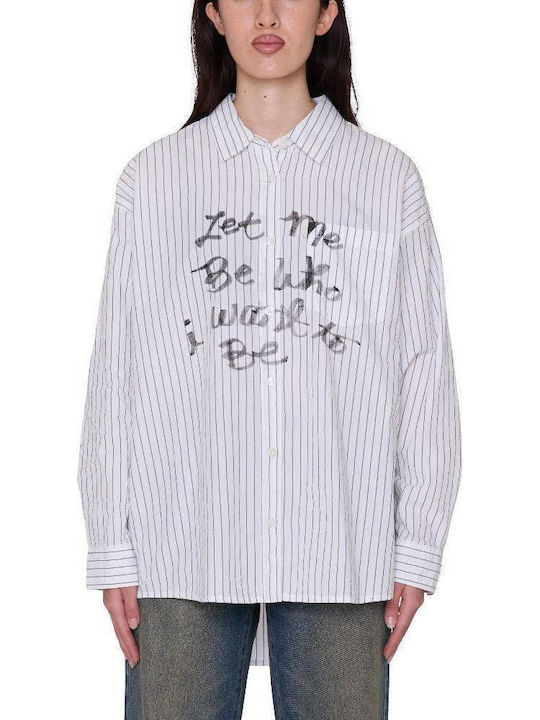 Obey Carlotta Stripe Women's Shirt White