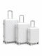 Jetbags Hard White Suitcases with 4 Wheels Set of 3 Pieces