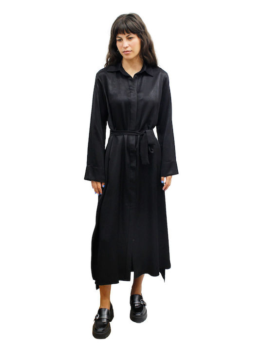 New Age Midi Hemdkleid Schwarz