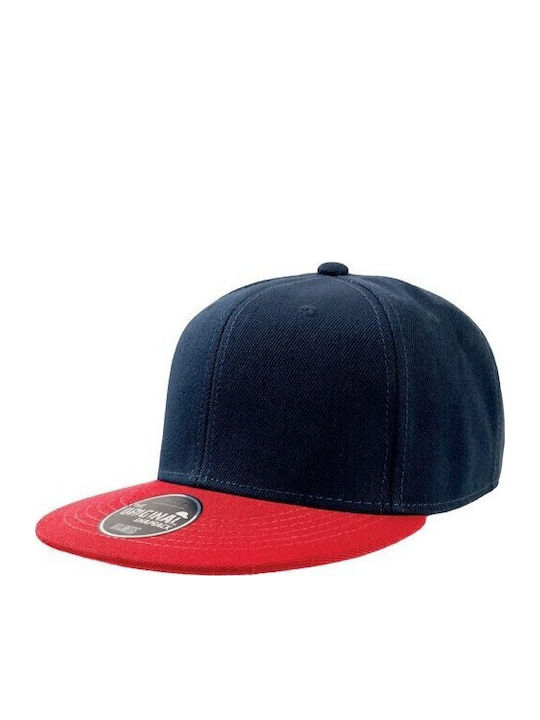 Atlantis 845 Snap Back Καπέλο Jockey 6 Panel Flat Γείσο – 100% Ακρυλικό Navy Red