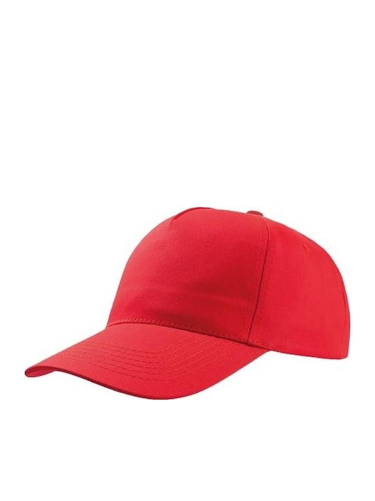 Atlantis Start Five 852 Πεντάφυλλο Καπέλο Τζόκεϊ 100% Βαμβάκι Twill 160gsm Red