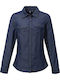 Long Sleeve Women's Denim Shirt Indigo Denim