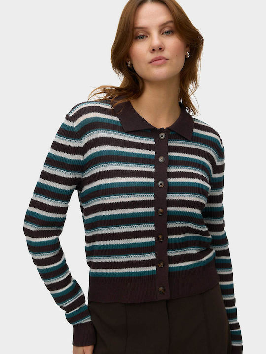 Vero Moda Knitted Women's Cardigan Dark Brown