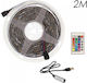 Rixme Waterproof USB 5V RGB LED Strip Light 2m SMD5050 Type with Power Supply & Remote Control