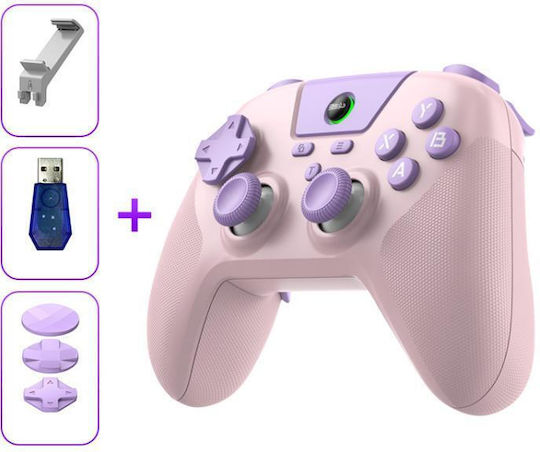 BSP G3 με Δέκτη + Βάση Ασύρματο & Ενσύρματο Gamepad για Android / PC / PS4 / Switch / iOS Ροζ