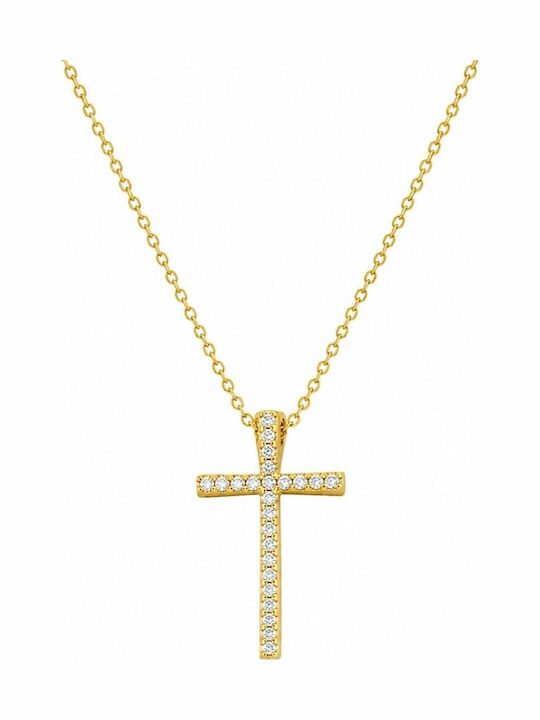 Senzio Belibasakis Women's Gold Cross 9K with Chain