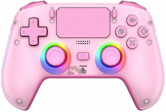 Macro Back Ασύρματο & Ενσύρματο Gamepad με Hall Effect Sticks για PS5 Crystal Pink