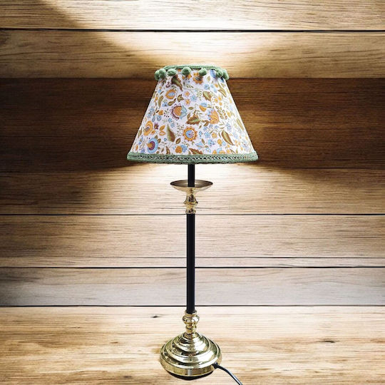 Table Lamp for E27 Fitting with Black Shade and Gold Base