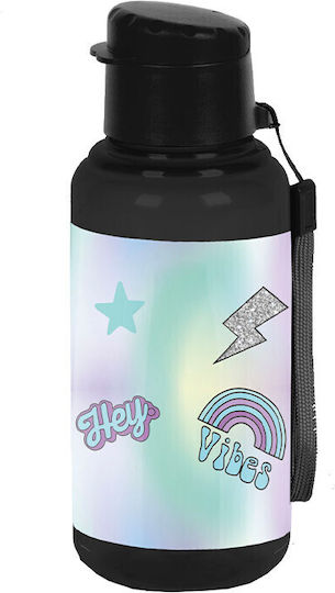 Paso Kinder Trinkflasche mit Stroh Schwarz 500ml