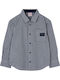 Kids Checked Long-sleeved Blue Shirt