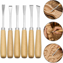Wood Carving Chisel Set V Straight Hollow Skewed Blade Wooden Handle 6 Pieces Kmttools Wood Carving Chisel Set V Straight Hollow Skewed Blade Wooden Handle 6 Pieces Kmttools