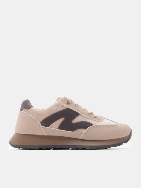 Luigi Women's Beige-Dark Sneakers