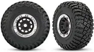 Komplette Traxxas 1.4 Schwarze Chromräder Bfgoodrich Matsch Terrain Bereifung 2 Stücke