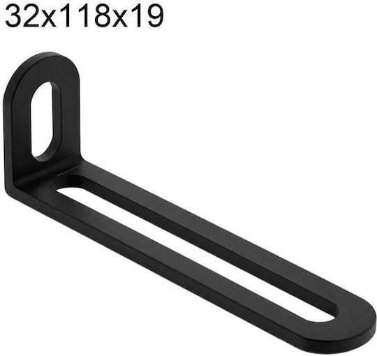2 Pieces Pack Stainless Steel Long Hole L-Shaped Corner Brackets Connection Size 32x118x19mm Black