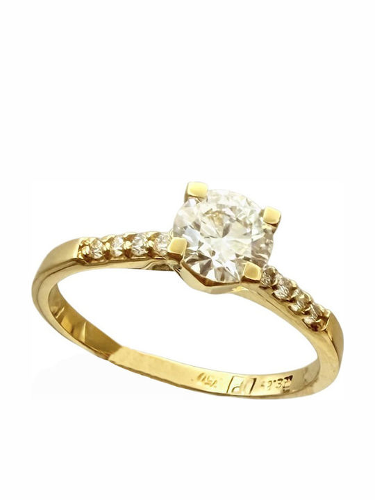 Kontopoulos Single Stone Ring From 18K Gold With Diamond