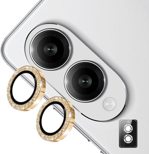 Galaxy Z Fold8 5g Enkay Hat-prince 9h Rear Camera Lens Glitter Aluminium Alloy Tempered Glass Film Golden