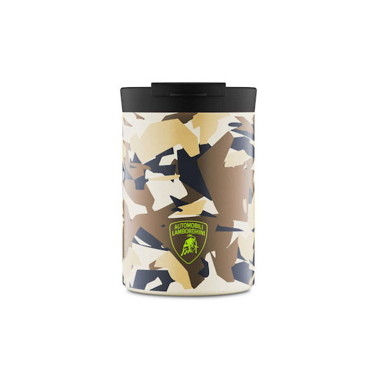 24Bottles Handled Tumbler Thermos Stainless Steel BPA Free 350ml Sand Sterrato with Straw and Handle