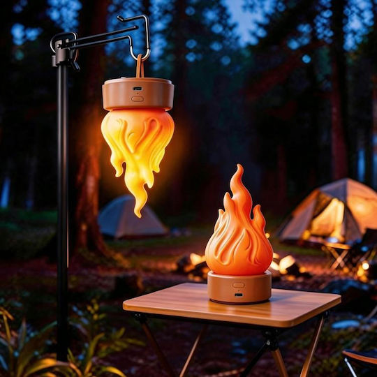 Λάμπα Led Επαναφορτιζόμενη για Camping 3W Πορτοκαλί