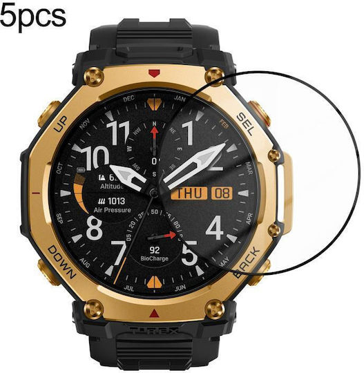 Amazfit T-Rex 3 Pro 48mm 5 Pieces Pack PMMA Composite Soft Screen Protective Film Retail Box Colorful