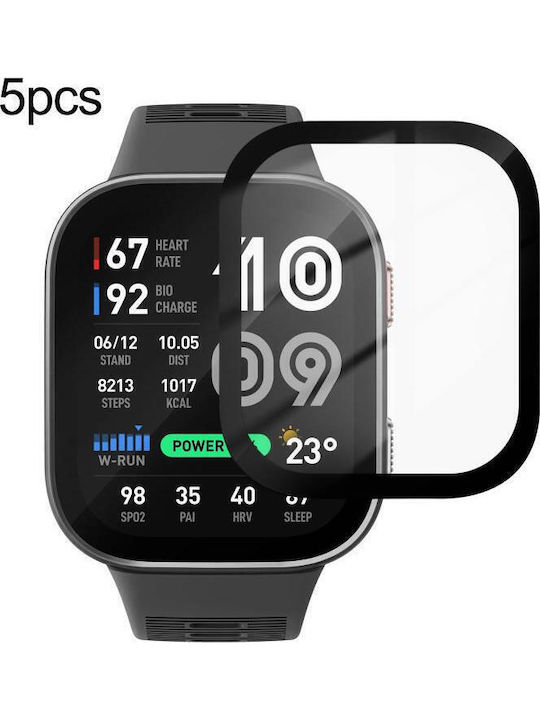 Amazfit Bip Max 5 Bucăți Pachet Pmma Composite Soft Screen Protector Film Cutie de Vânzare cu Amănuntul Colorat